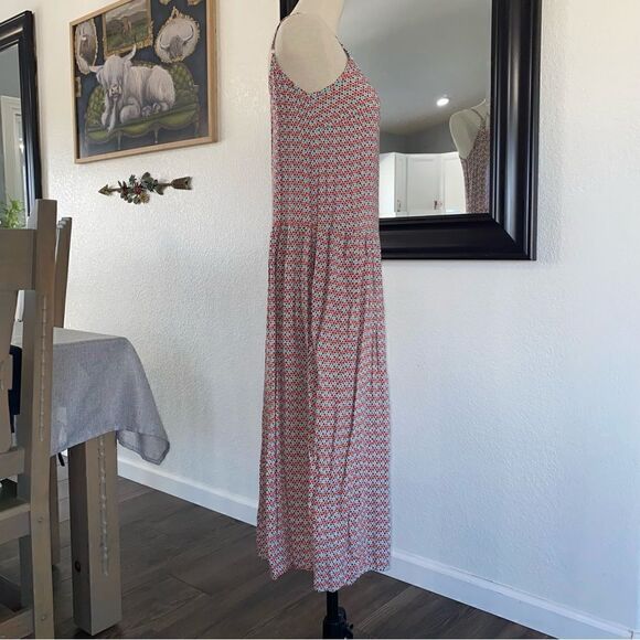Womens Geometric Scoop Neck Sleeveless Spaghetti Strap Midi Maxi Dress Medium - Picture 5 of 7